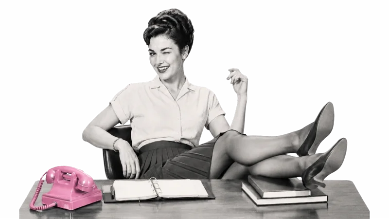 Frau Schmidt am Telefon