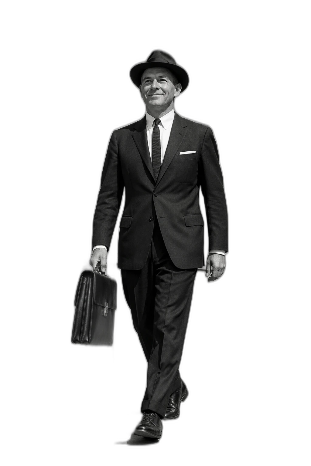 Herr Schmidt mit Hut und Aktentasche